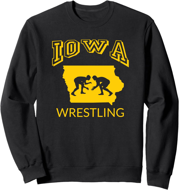 Silhouette Iowa Wrestling Team Wrestler The Hawkeye State Sweatshirt