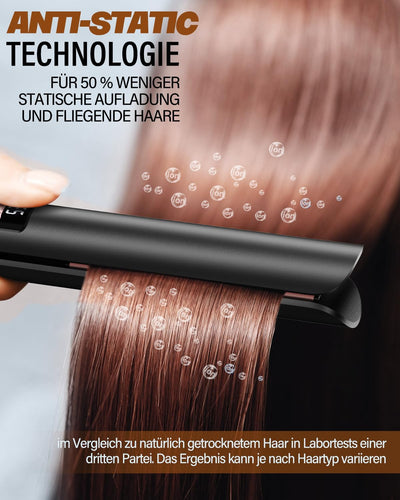 BESTOPE MIX 2 in 1 Glätteisen Locken und Glätten, Haarglätter mit Keramikbeschichtung, LCD-Display,