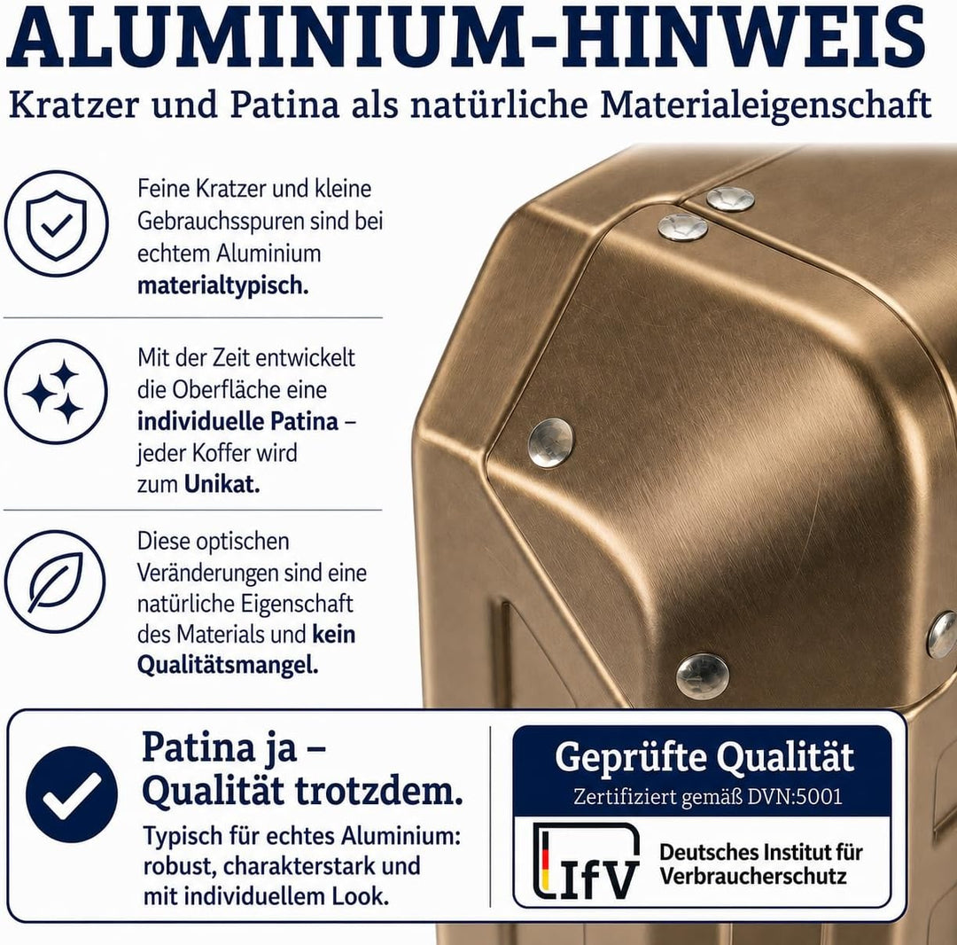 Travelhouse Tokyo Alu Reisekoffer Champagner S-55cm &amp; XL-78cm Hartschalenkoffer Reise Trolley Koffer