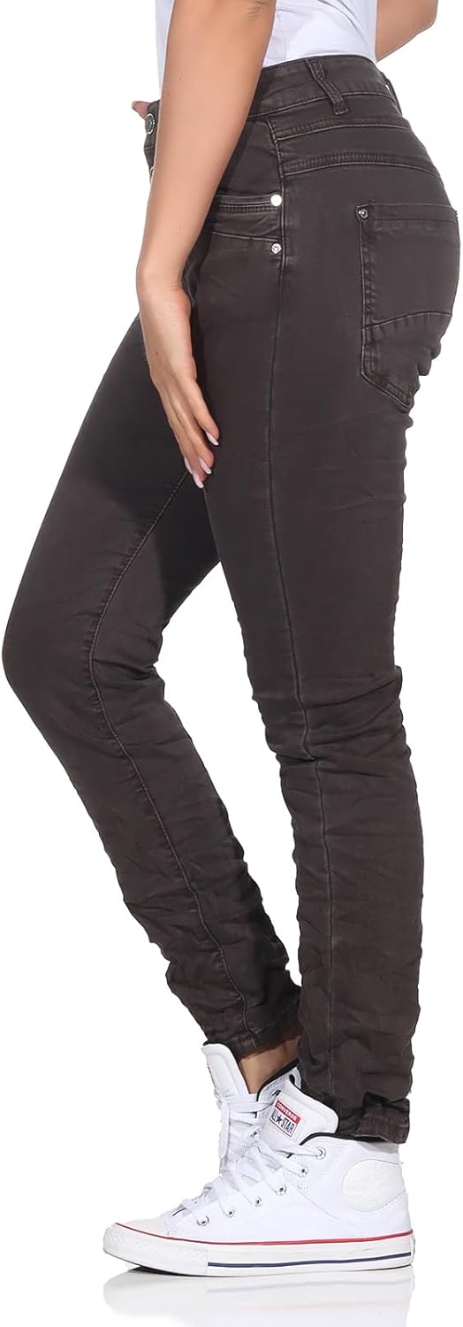 Karostar trendy Damenjeans im Boyfriends Style/Chino in aktuellen Farben/Hüfthose Stretch 611 36W Br