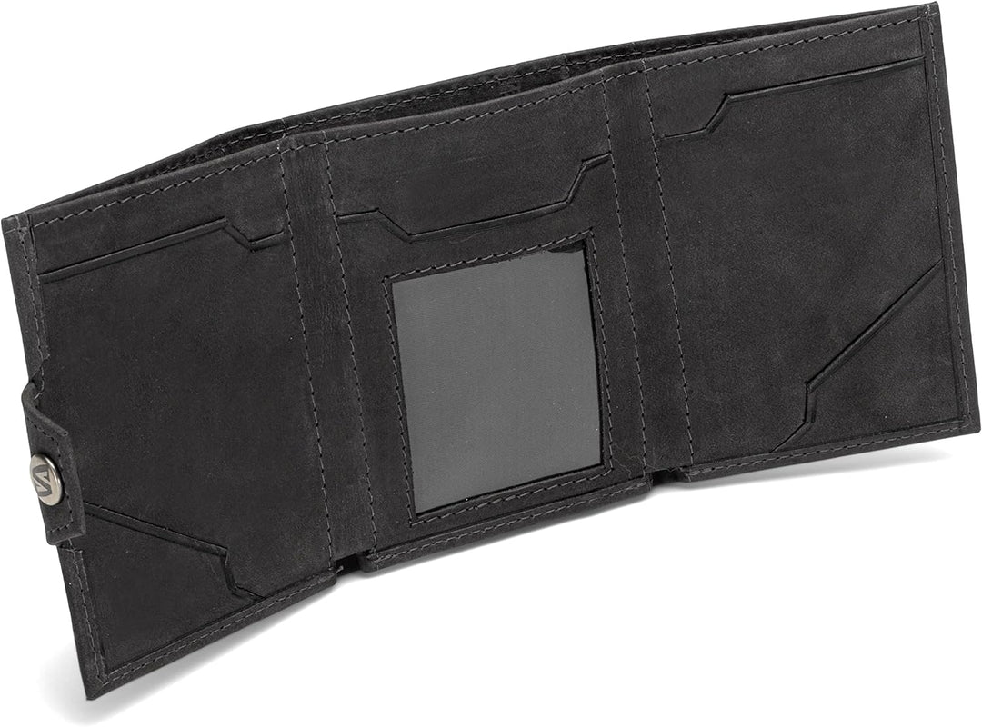 SERASAR | Leder Geldbörse Herren [Genius] mit RFID Schutz | Schwarz | Echtleder | Schein- und Münzfa