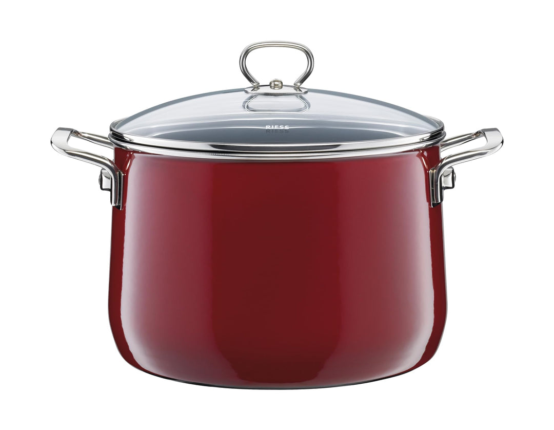 Riess, 0705-008, Fleischtopf mit Glasdeckel, NOUVELLE, ROSSO EXTRA STARK, Durchmessser 24 cm, Höhe 2