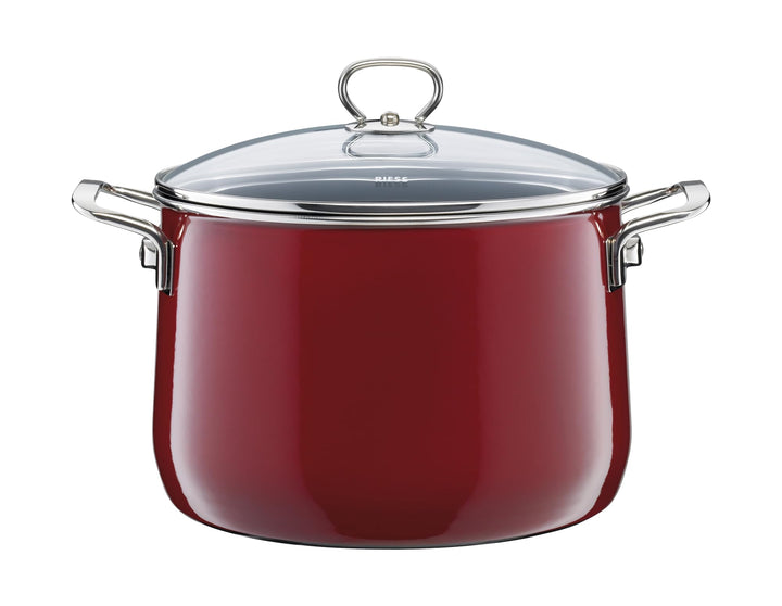 Riess, 0705-008, Fleischtopf mit Glasdeckel, NOUVELLE, ROSSO EXTRA STARK, Durchmessser 24 cm, Höhe 2