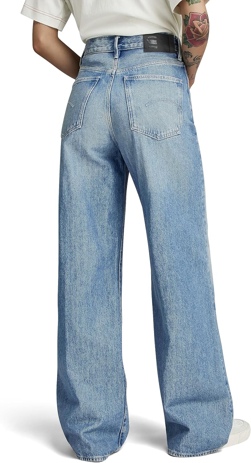 G-Star RAW Damen Deck 2.0 High Loose Jeans 25W / 32L Blau (Faded Blue Pool D23591-d436-g121), 25W /