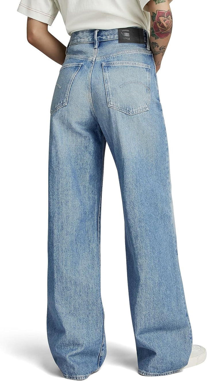 G-Star RAW Damen Deck 2.0 High Loose Jeans 25W / 32L Blau (Faded Blue Pool D23591-d436-g121), 25W /