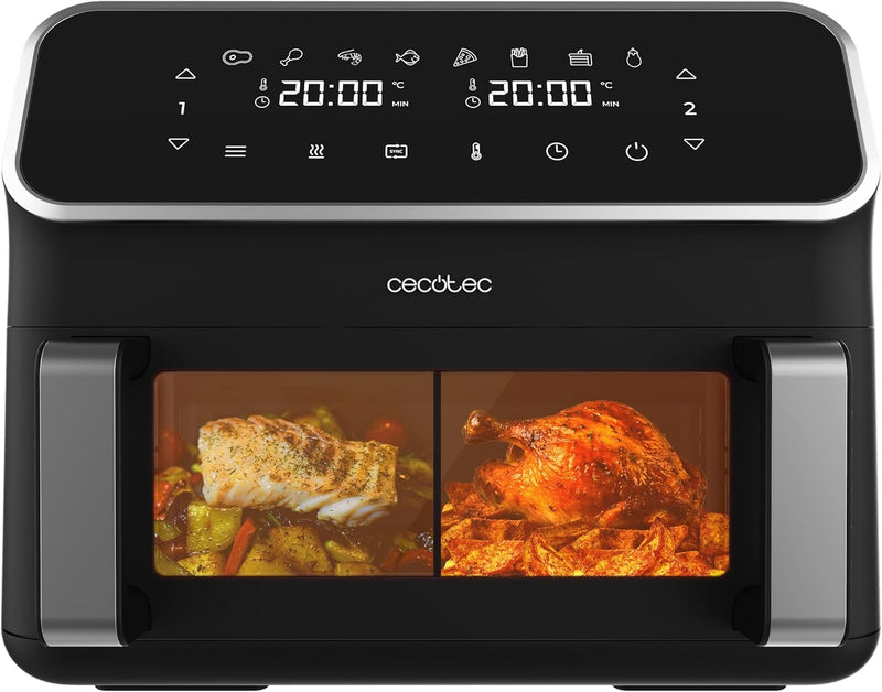 Cecotec Digitale Heissluftfritteuse 9L mit Fenster - Air Fryer Cecofry Panoramic 9000. 2700W, bewegl