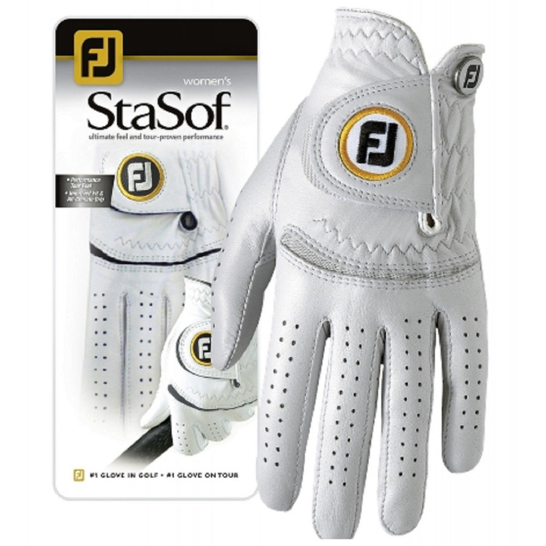 Footjoy StaSof Damen Handschuhe Alle Grössen und Hand Ausrichtung (Medium Large, rechts) pearl L, pe