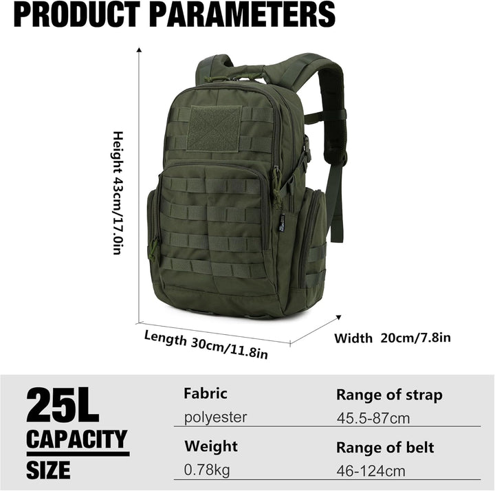 Mardingtop 25L/28L/40L Militär Rucksack Herren Arbeit für Taktischer Assault Wandern Reisen Outdoor