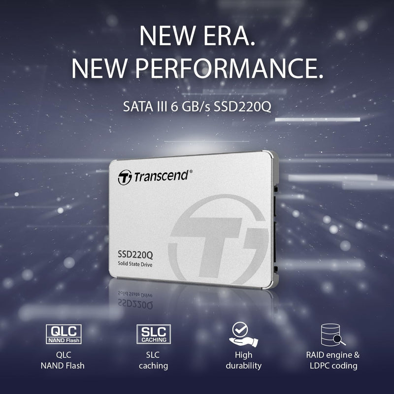 Transcend 500GB SATA III 6Gb/s interne 2.5 Zoll SSD220Q 2.5 Zoll TS500GSSD220Q