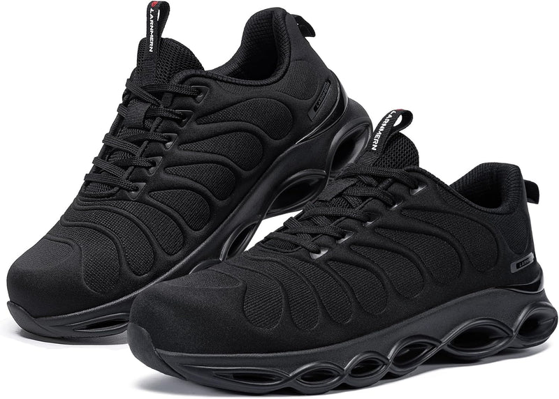 LARNMERN Arbeitsschuhe Herren Sicherheitsschuhe Mode Anti Smashing Stahlkappenschuhe Atmungsaktiv Dä