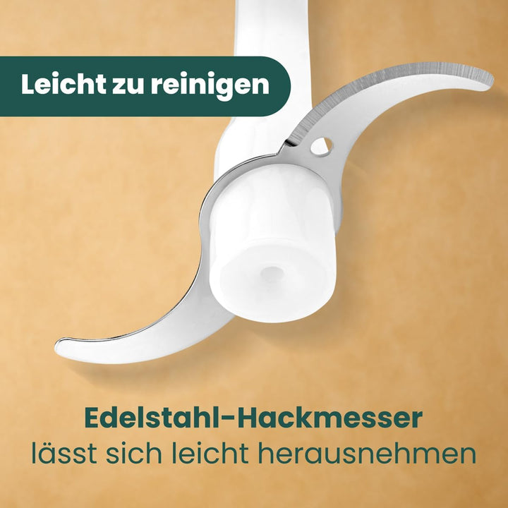 Clatronic MZ 3579 Multizerkleinerer, 2 in 1 Multizerkleinerer und Ice Crusher in Einem, 250 Watt, we
