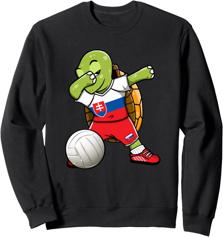 Dabbing Schildkröte Slowakei Volleyball Slowakische Flagge Sweatshirt