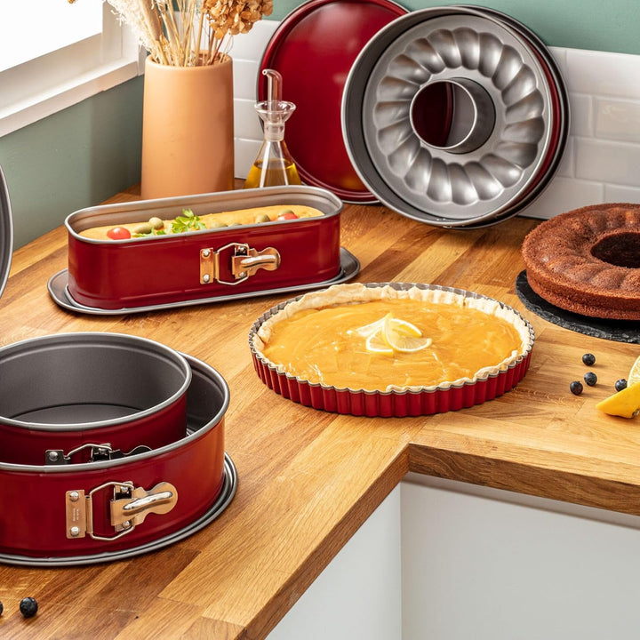 Tefal 1642814 Delibake Savarinform mit Scharnier, 27 cm, Karbonrot One size, One size
