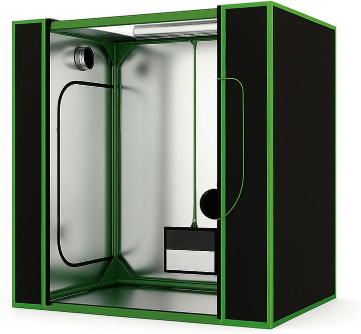 Weedness Mini Grow-Box-Set mit LED-Pflanzenlampe 45 Watt, 50x35x50 cm Growzelt Growschrank Zuchtzelt