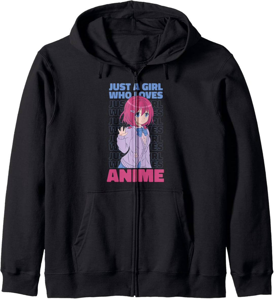 Just a Girl Who Loves Anime Japanisches Mädchen Kawaii Kapuzenjacke