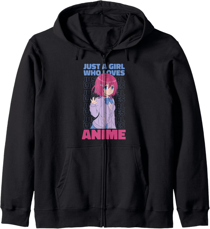 Just a Girl Who Loves Anime Japanisches Mädchen Kawaii Kapuzenjacke