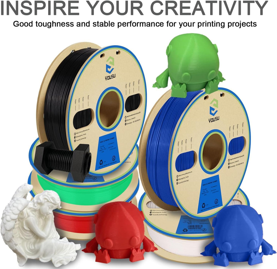 YOUSU PLA Plus (PLA+) Filament 1,75mm, Professionelles Hohe Zähigkeit 3D Druckerfilament, Massgenaui