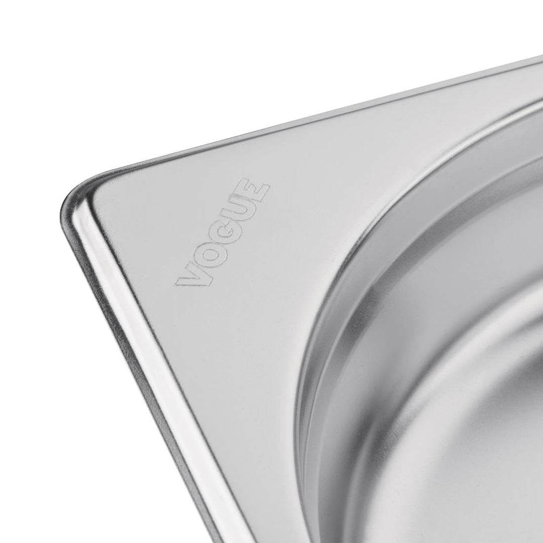 Vogue Gastronorm-Pfanne 1/2, Edelstahltablett, Tiefe: 200 mm, Fassungsvermögen: 12 Liter, Behälter f