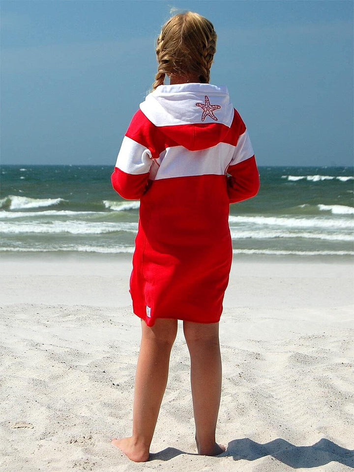 SEESTERN Kinder Langes Kapuzen Sweat Shirt Pullover Hoody Sweater Gr.116-164/2105 158 Rot_weiss, 158