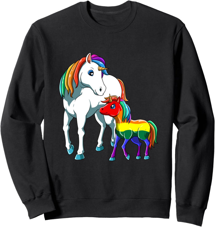 LGBTQ Einhorn Mama Homosexuell Lesbisch Sohn Tochter Sweatshirt