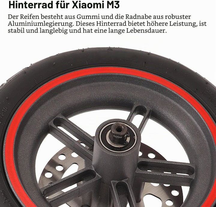 Alomejor Elektro Roller Hinterrad mit 120mm Bremsscheibe für Xiaomi PRO PRO2 M3