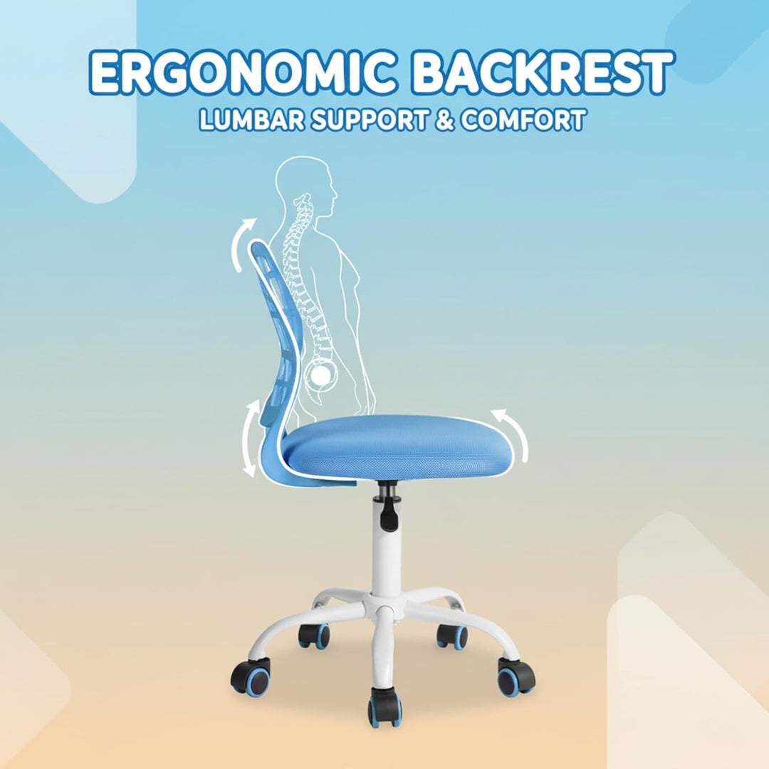 FurnitureR Bürostuhl Schreibtischstuhl Höhenverstellbar Stoffsitz Ergonomischer Arbeitsstuhl ohne Ar