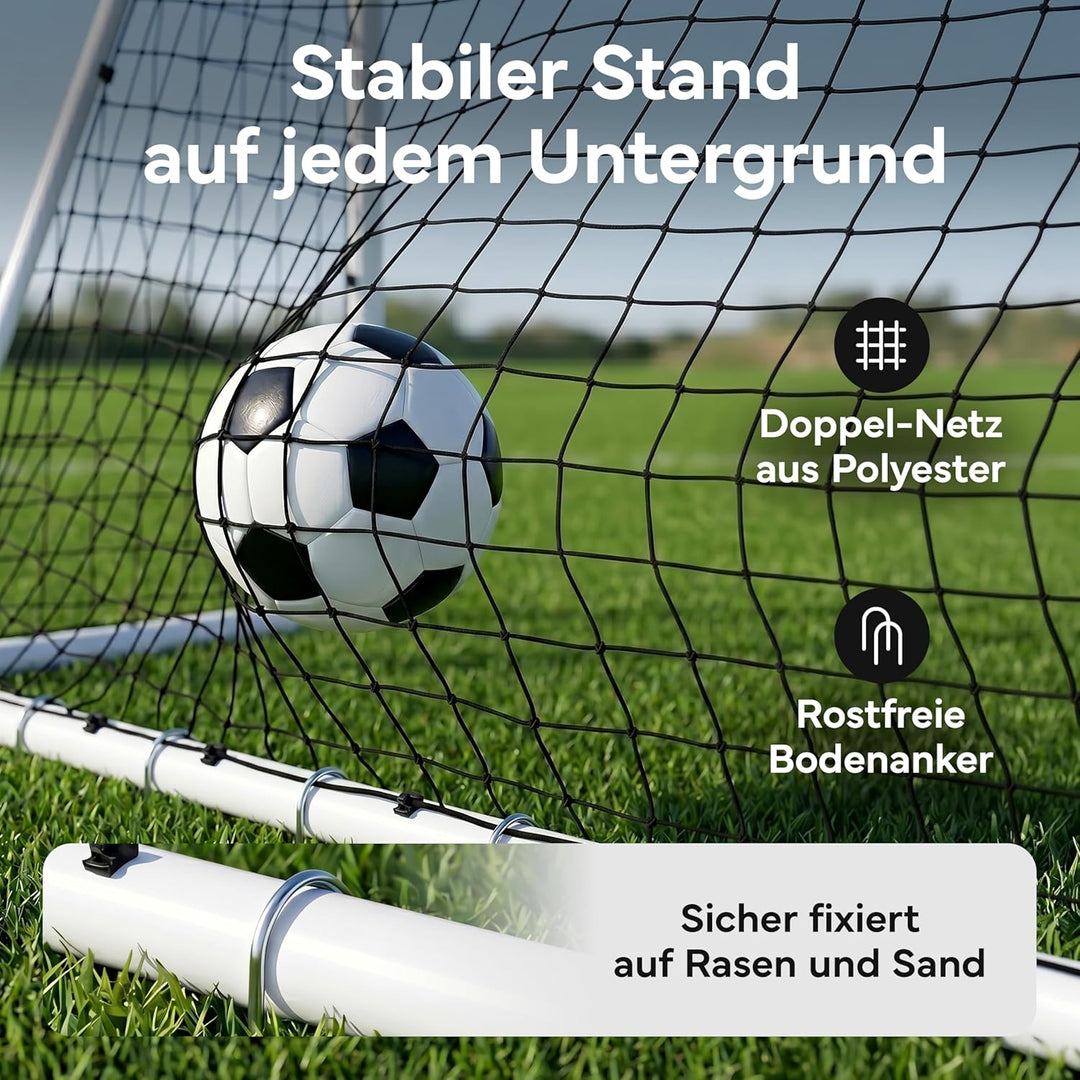 NEOLYMP Fussballtor für Garten – Robustes Stadion-Tor aus Metall, korrosionsgeschützt – Wetterfestes
