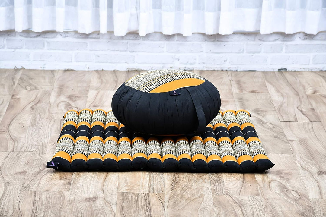Leewadee Meditationskissen Set Sitzkissen Rund Zafu Yoga Kissen Zabuton Yogakissen Meditationskissen