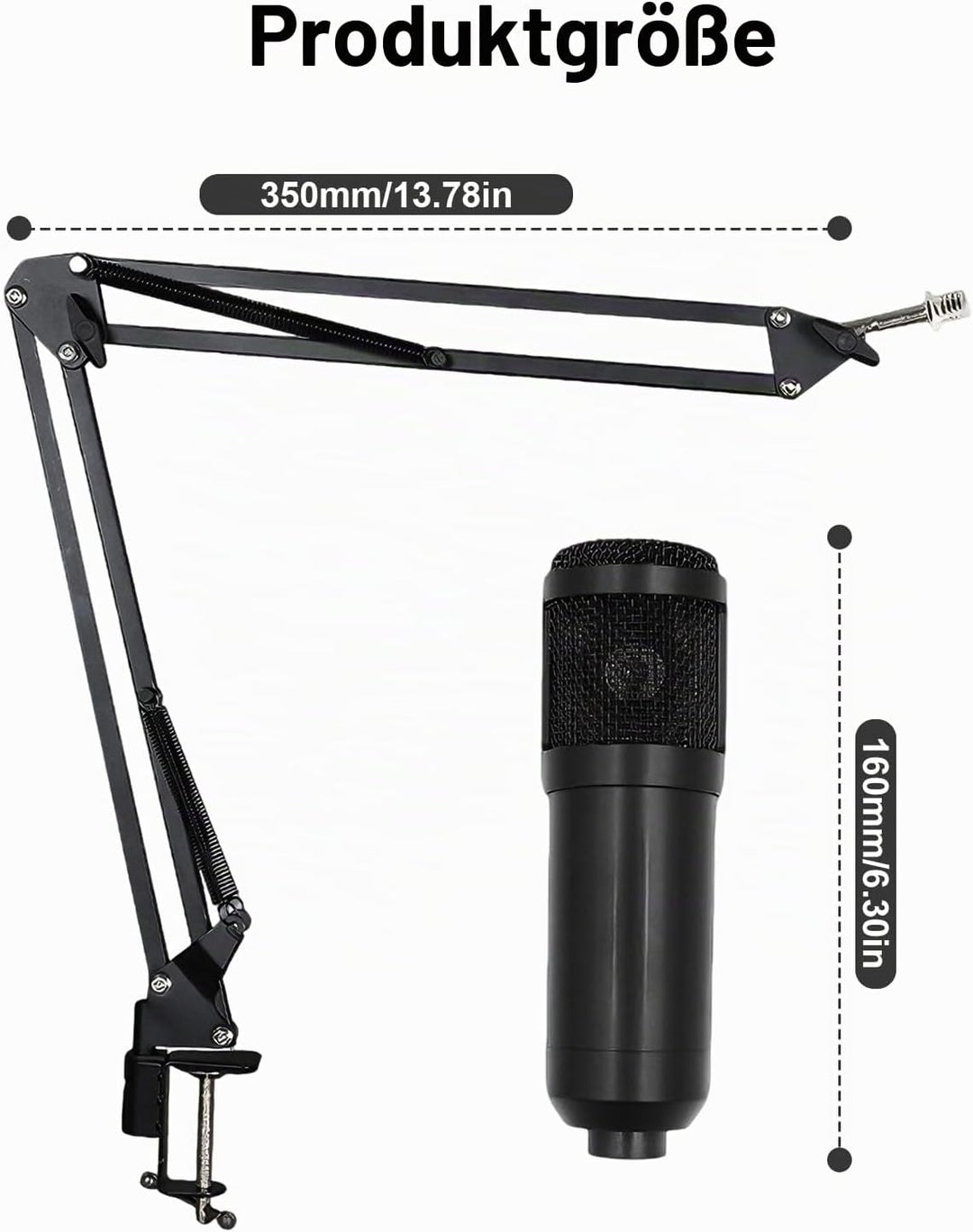 Podcast Mikrofon Bündeln, DJ Controller und BM800 Mikrofon, Gaming Mikrofon mit Arm, Audio Mixer Set