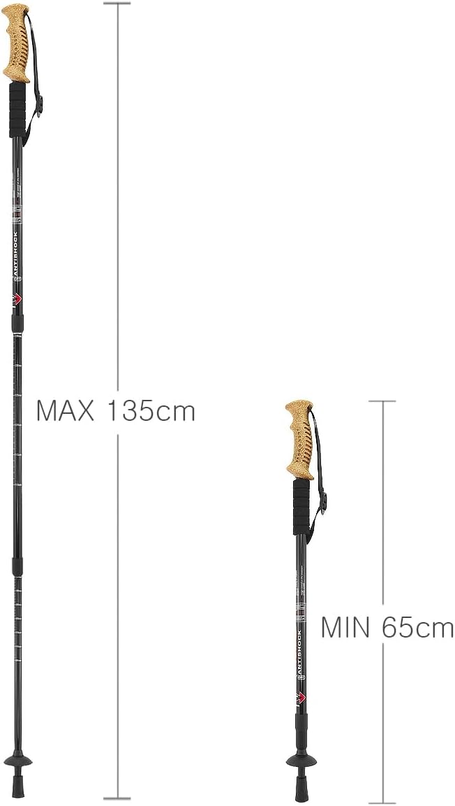 MidGard Nordic Walking Stock Teleskop Antischock Wanderstöcke aus Aluminiumlegierung mit Korkgriff &