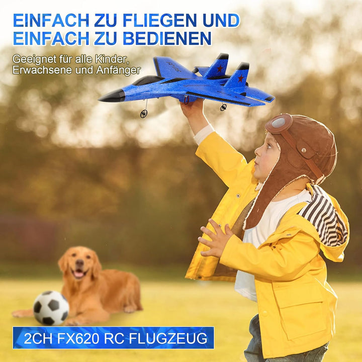 Henakmsl RC Flugzeug 2CH Ferngesteuerter SU35 Kämpfer 2.4GHz RC Flugzeug RTF für Anfänger, Kinder un