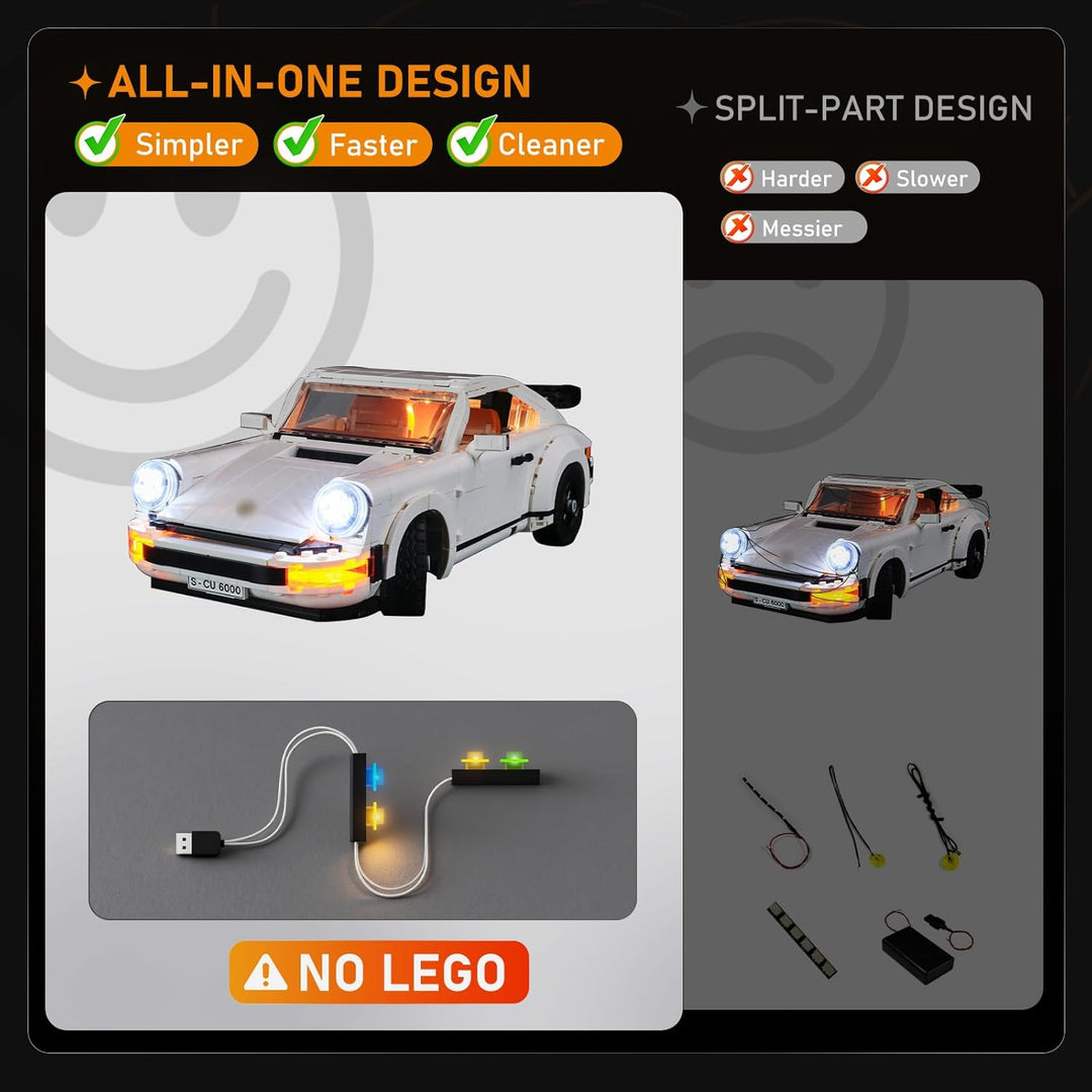 LIGHTAILING Licht-Set Für (Creator Expert Porsche 911) Modell - LED Licht-Set Kompatibel Mit Lego 10
