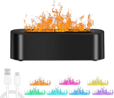 Aroma Diffuser mit Flammeneffekt, Diffusor für Ätherische Öle 150ml, Aromatherapie Luftbefeuchter mi