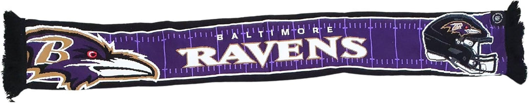 Great Branding NFL Jaquard Schal American Football Teamlogo Helm Fanschal Fransen Baltimore Ravens #
