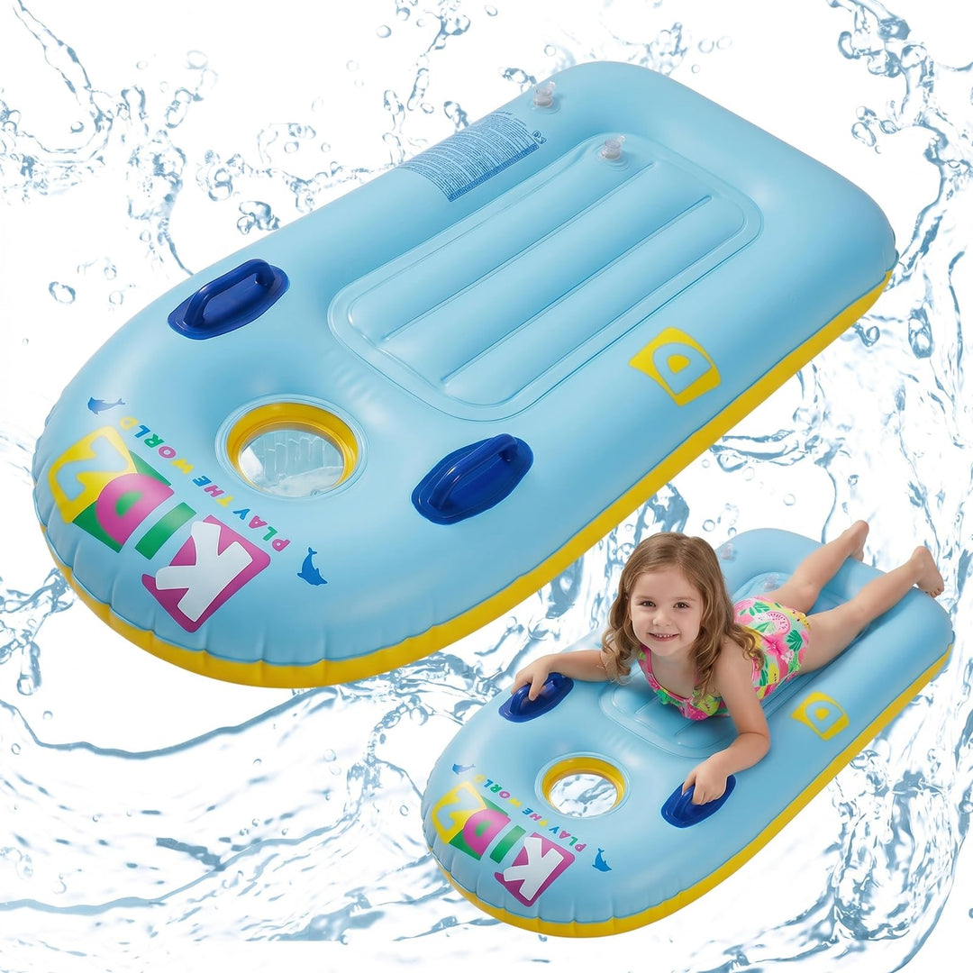 Schwimmbrett Bodyboard Aufblasbar, Surfbrett Bodyboard mit Griffen, Schwimmhilfe Aufblasbar Kinder,
