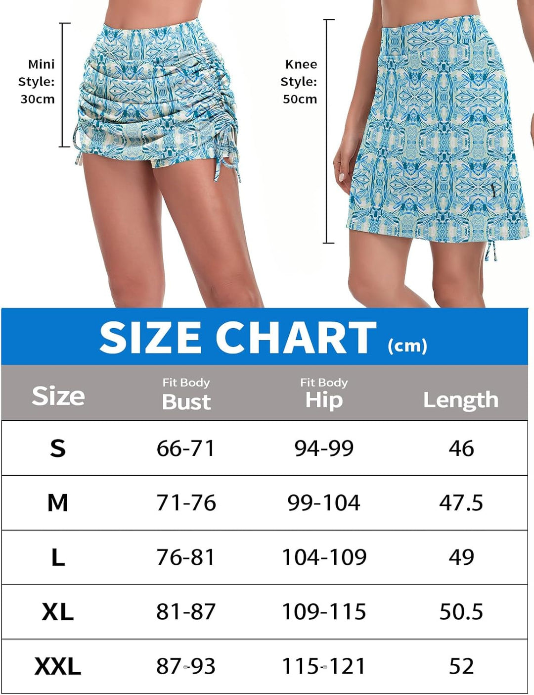 Soneven Hosenrock Damen Knielang Kurz Tennisrock Wanderrock Damen mit Innenhose Sport Rock Tennis Sk