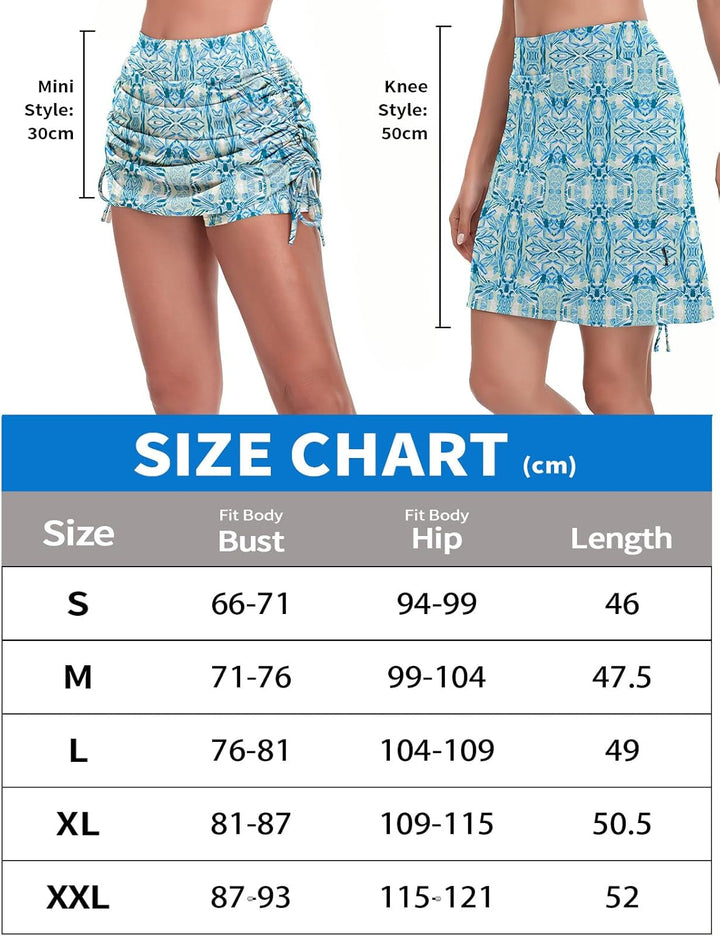 Soneven Hosenrock Damen Knielang Kurz Tennisrock Wanderrock Damen mit Innenhose Sport Rock Tennis Sk