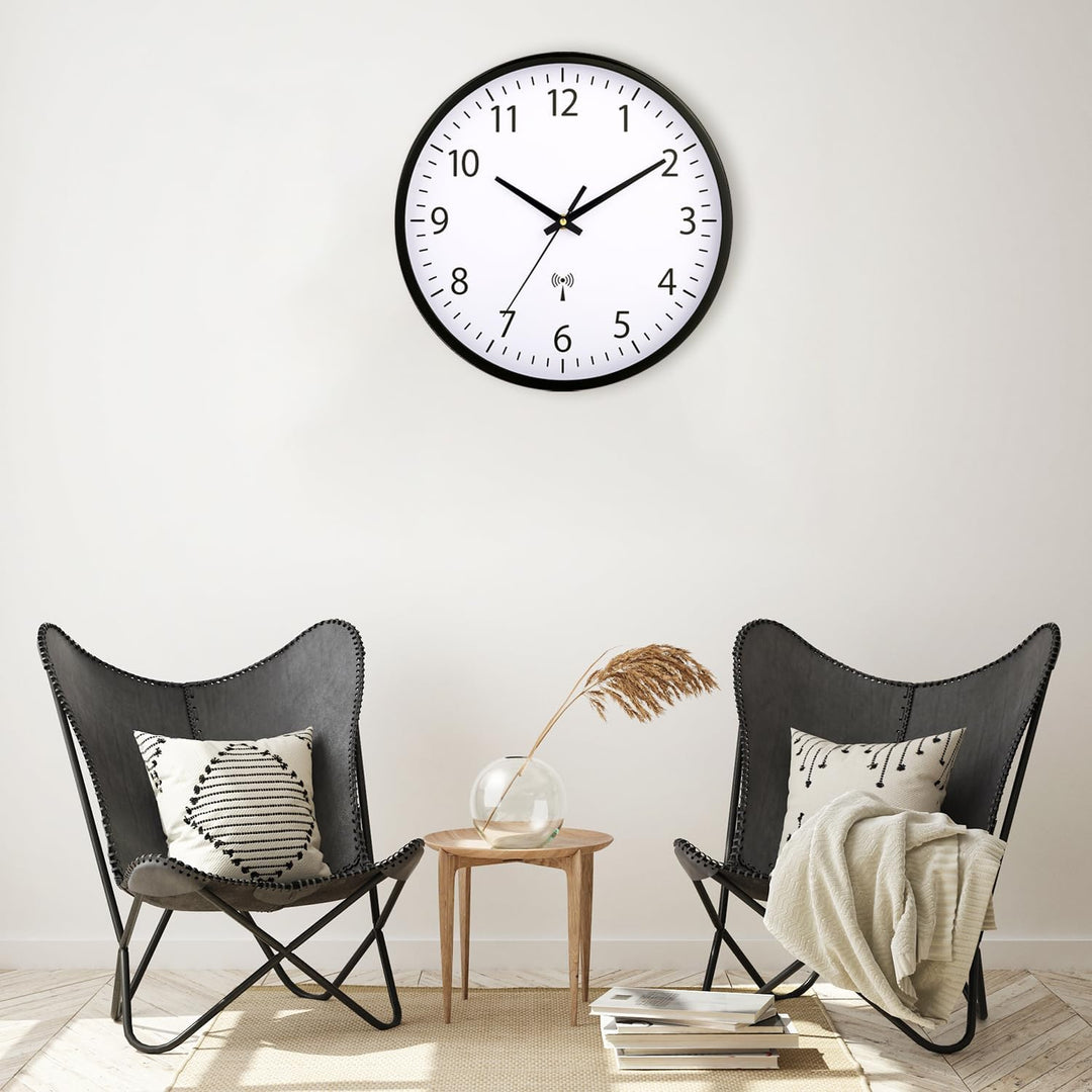 HZDHCLH Funkuhr 30 cm Grosses Ziffernblatt Wanduhr Geräuschlos,Geeignet für Schule, Zuhause, Wanddek