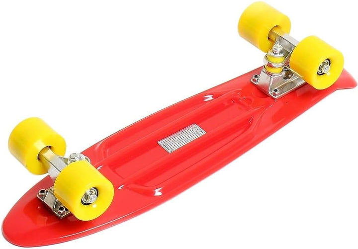 FunTomia Skateboard 57cm Mini-Cruiser Board mit T-Tool, ABEC-9 Kugellager, LED Rollen, Kinder Anfäng