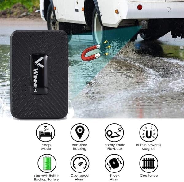 GPS Tracker Winnes 4G SMS, APP, Webseiten-Positionierung, Anti-Diebstahl- und Anti-Verlust-GPS Track