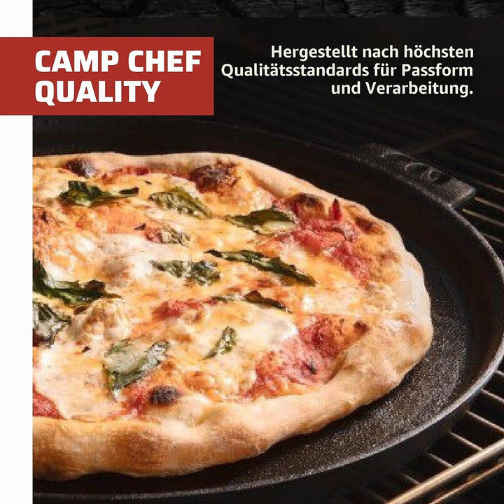 Camp Chef Pizzablech aus Gusseisen Schwarz
