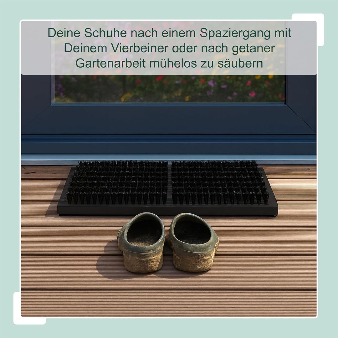 Relaxdays Schuhabstreifer, Rutschfester Boden, kräftige PP-Borsten, Aussen- & Innenbereich, Bürstenm