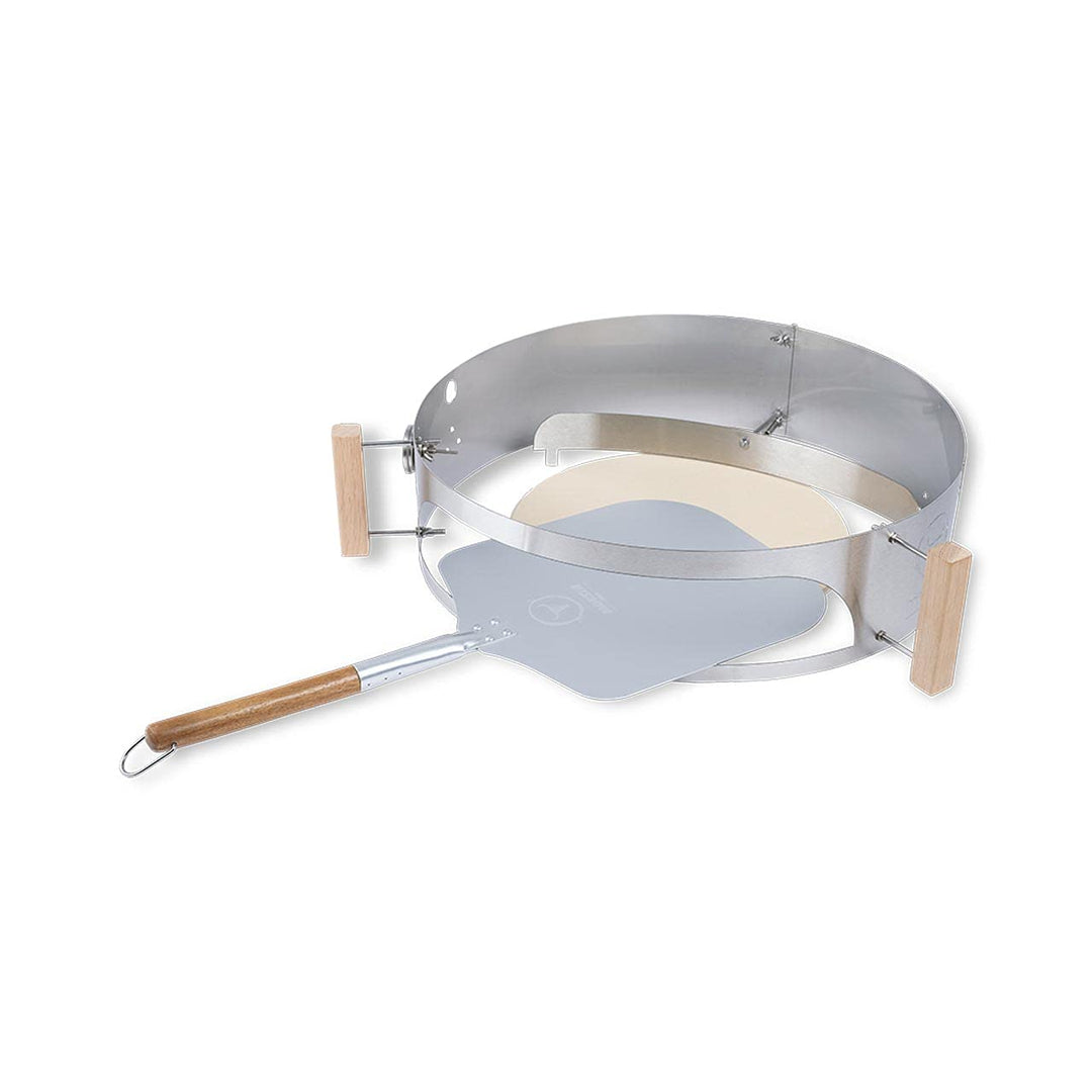 MOESTA-BBQ 10081 Smokin' PizzaRing Made in Germany - Pizzaset für Kugelgrill Ø 47cm - mit Pizzastein