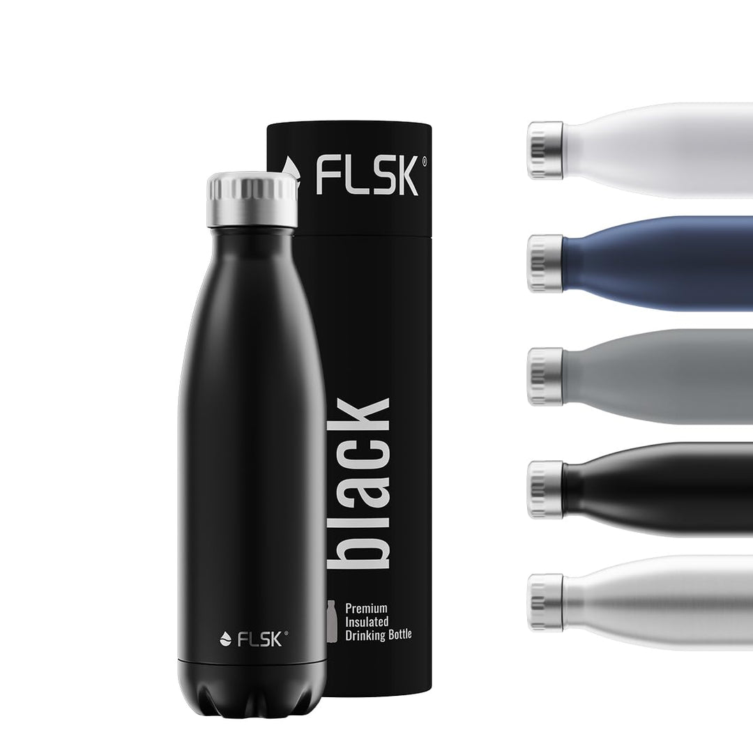 FLSK Trinkflasche – Premium Edelstahl Thermosflasche – 100% auslaufsicher & kohlensäuregeeignet – hä
