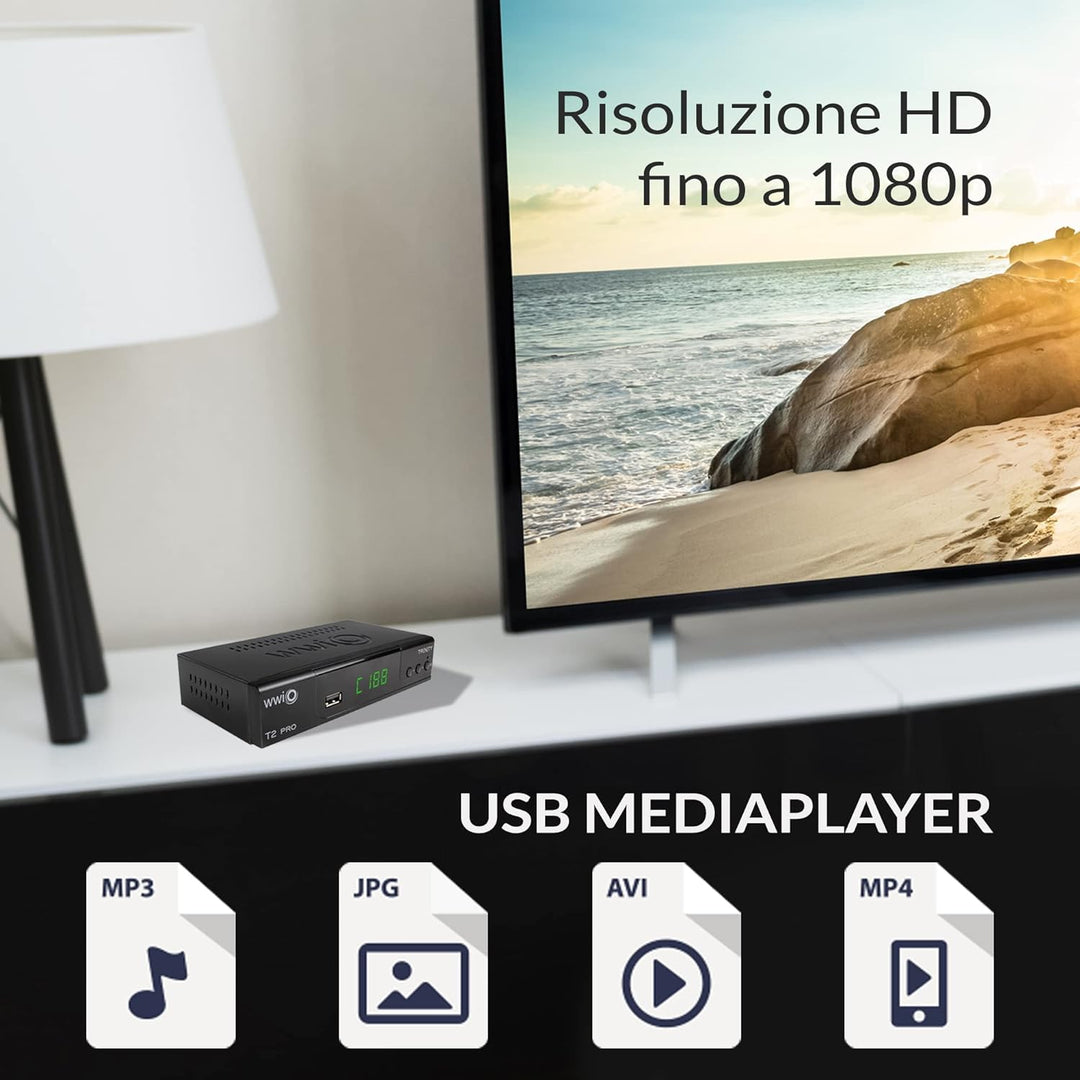 WWIO TRINITY T2 PRO DVB-T2 Hevc 10 Bit PVR