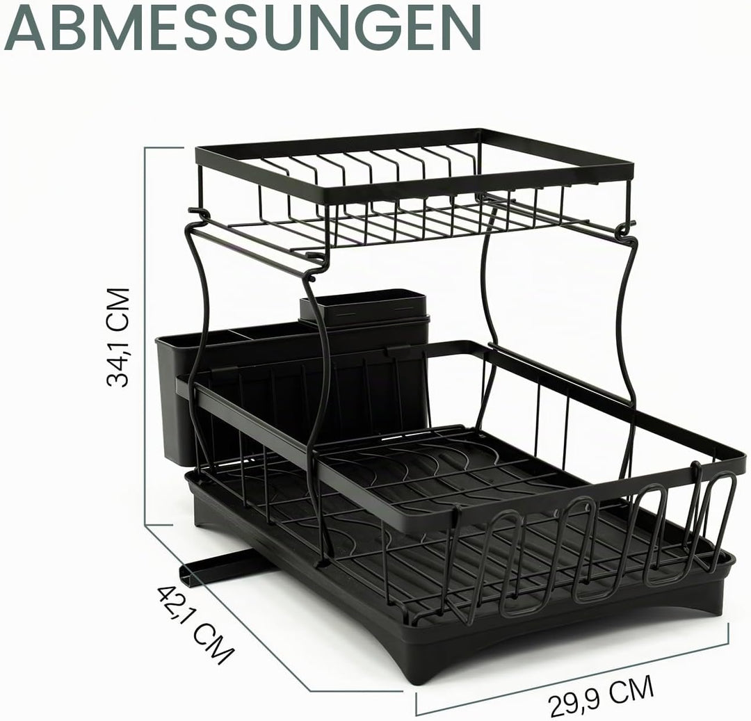 edihome, Abtropfgestell Geschirr, Geschirrständer für die Küchentheke, langlebiger Küchen-Trockenstä