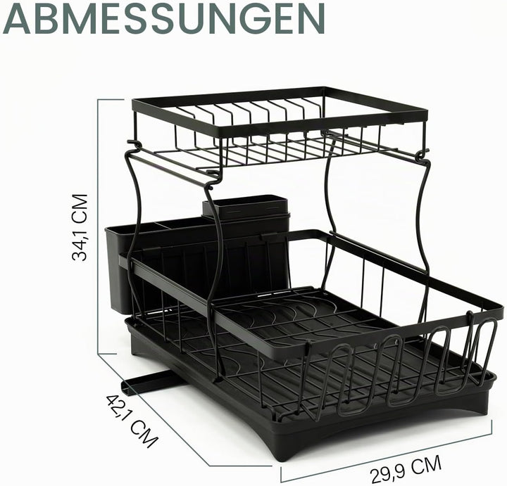 edihome, Abtropfgestell Geschirr, Geschirrständer für die Küchentheke, langlebiger Küchen-Trockenstä