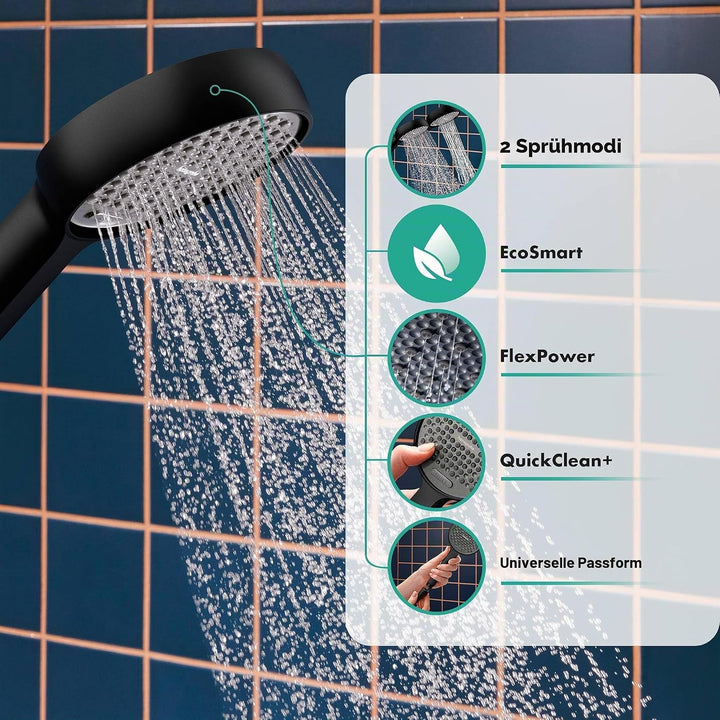 hansgrohe Activera Select S - wassersparender Duschkopf 8 l/min (EcoSmart), Handbrause mit 2 Strahla