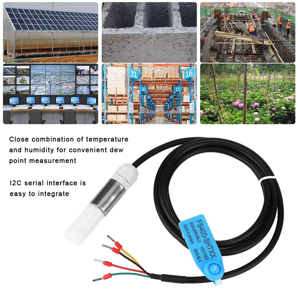 Staubdichter FS400-SHT3X Digitale Boden-Temperatur-Feuchtesensor-Sonde aus Edelstahl und Kunststoffg