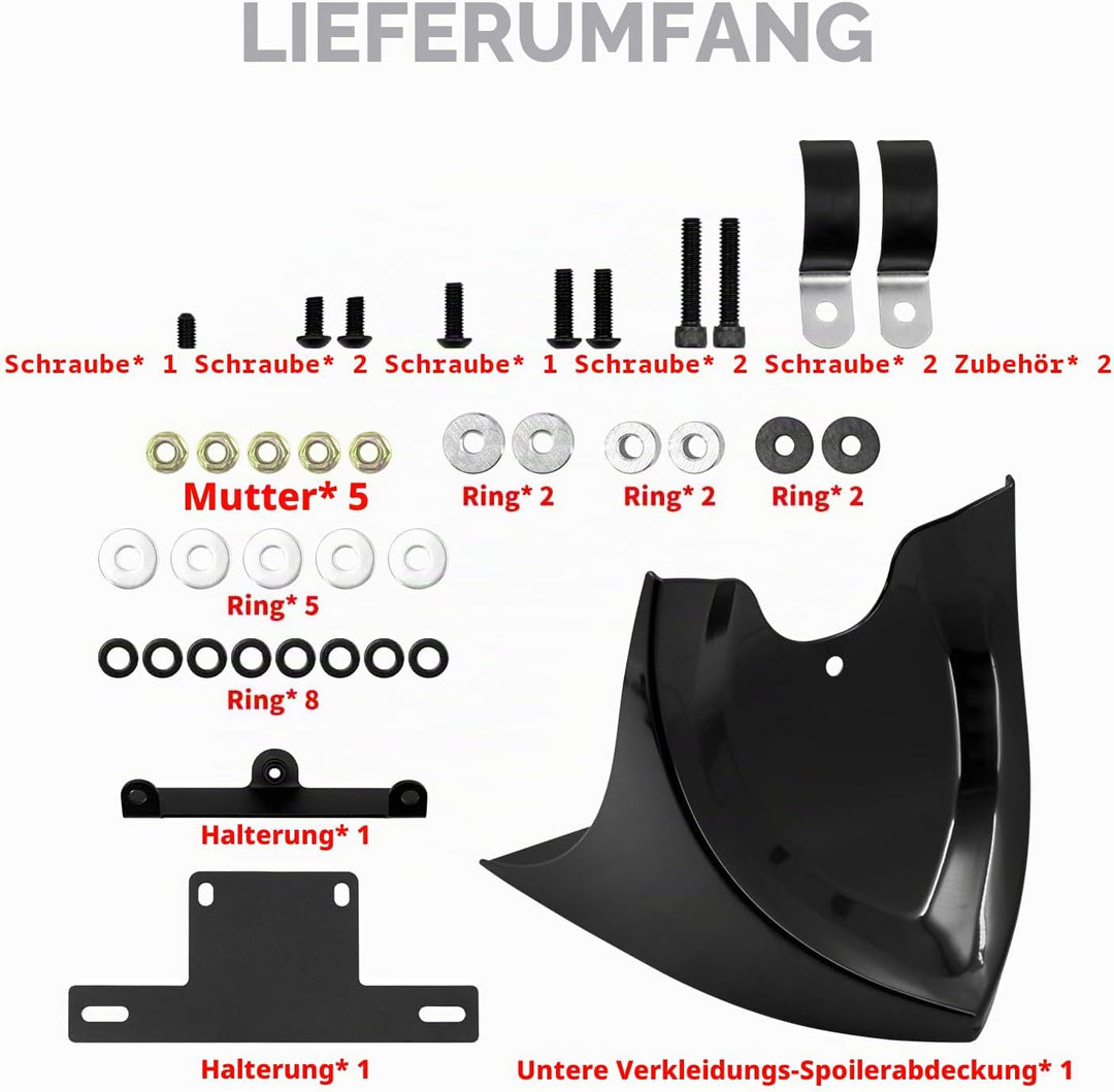 HDBUBALUS Kinn-Unterverkleidung Frontspoiler Air Dam Abdeckung für Harley Sportster Fatboy Softail T
